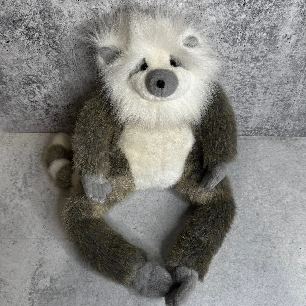 Manhattan Toy Company Vintage 1997 Lemur Monkey Long Limbs Plush 16in Brown Grey